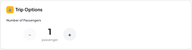 Passenger count selector